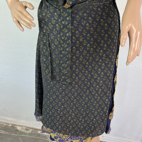 Jedzebel Magic Wrap Reversible 80% silk Bohemian  Skirt One Size - Picture 2 of 11